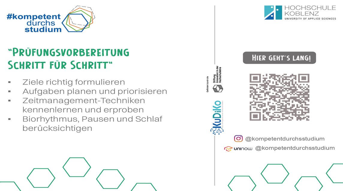 Prüfungsvorbereitung - mit #kompetentdurchsstudium