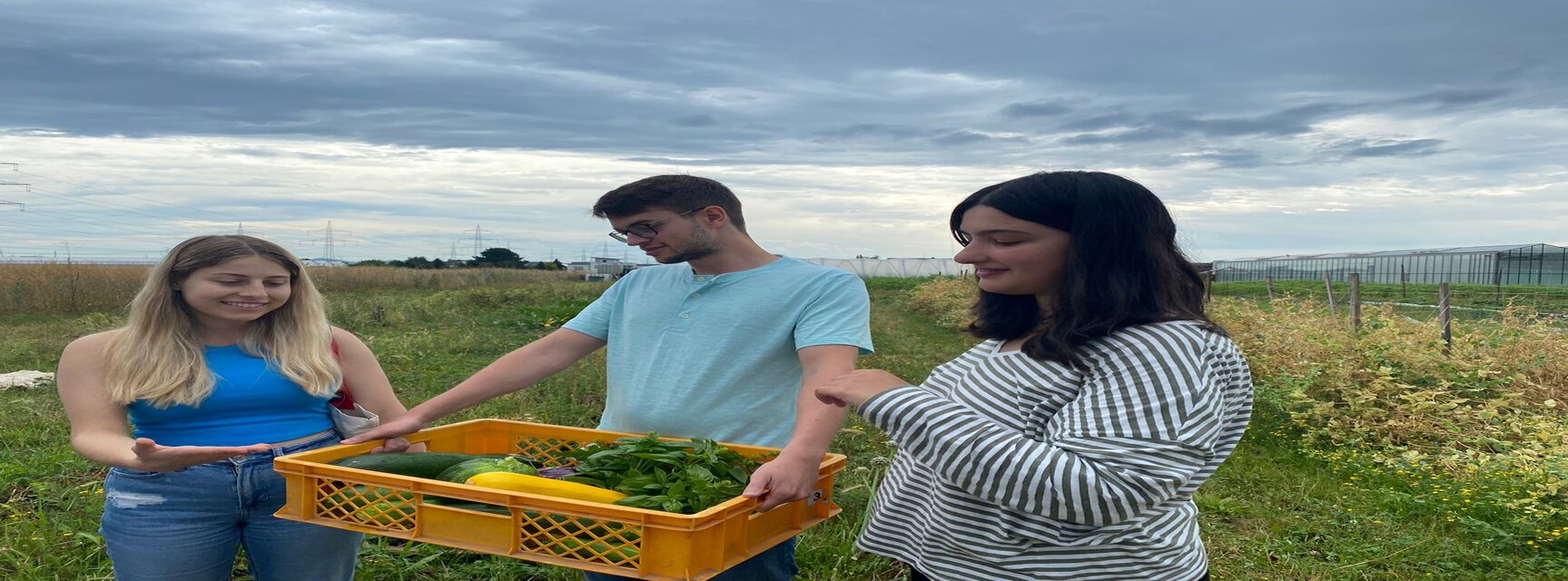 Students exploring organic farming in Bonn.