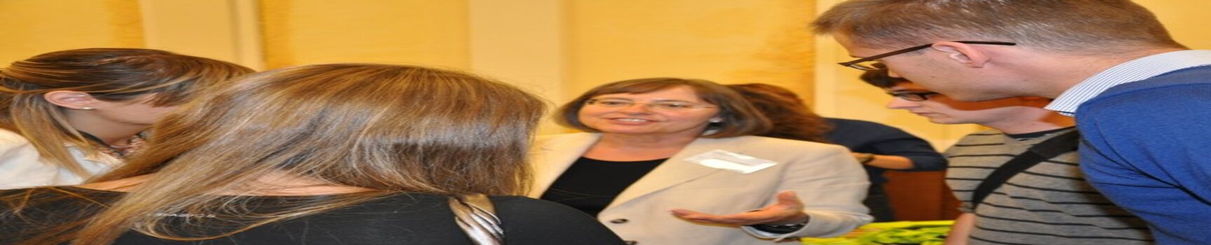 Adelheid Korpp talking to Corvinus students