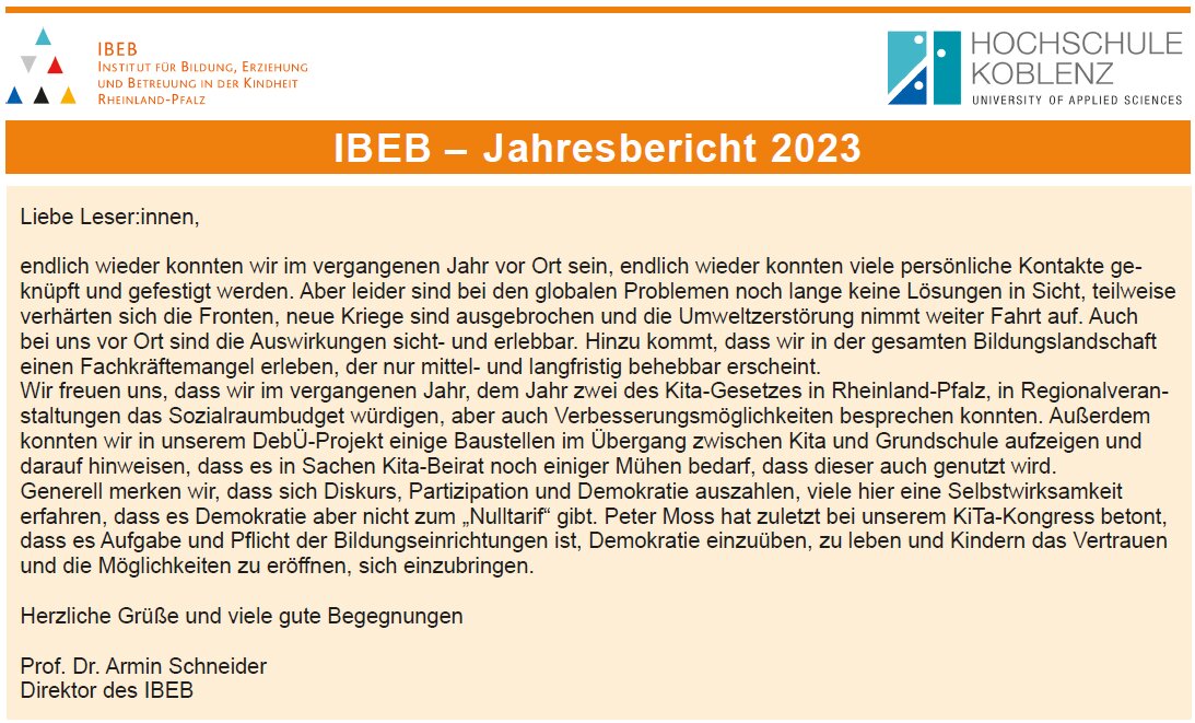 Vorwort Jahresbericht 2023