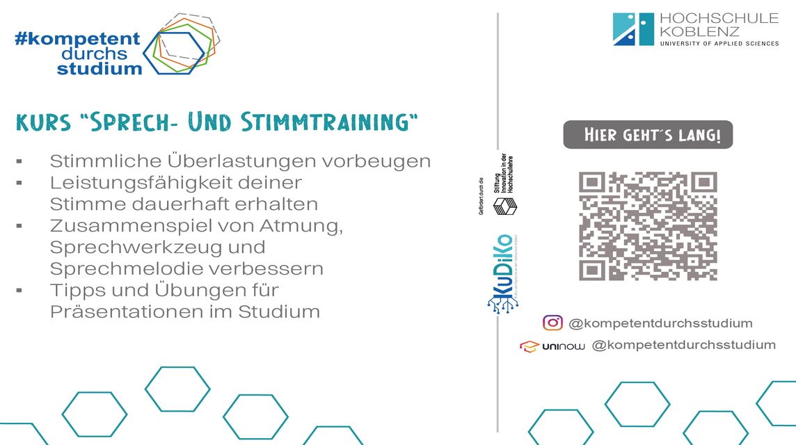 Stimm- und Sprechtraining - mit #kompetentdurchsstudium