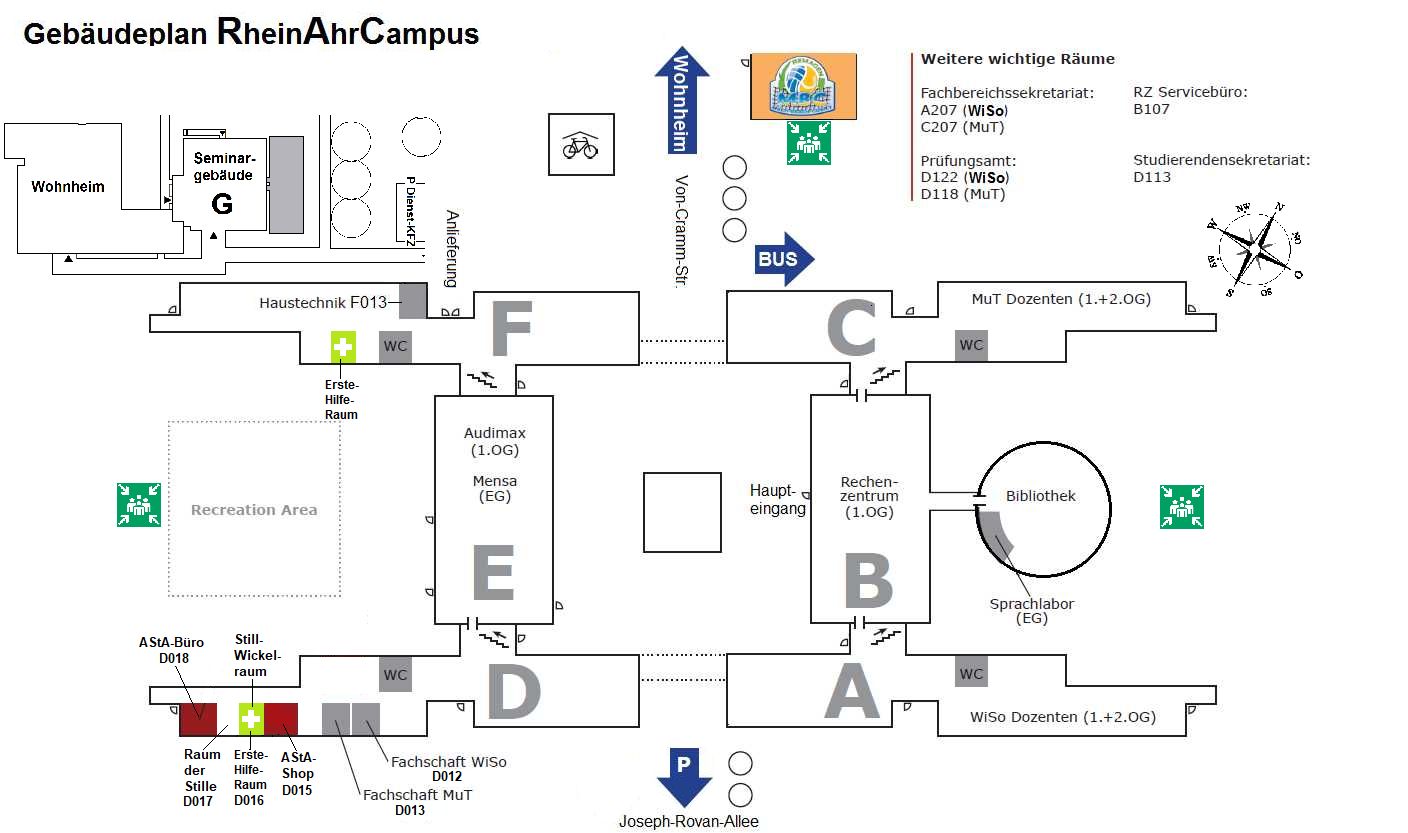 Gebäudeplan des Campus Remagen